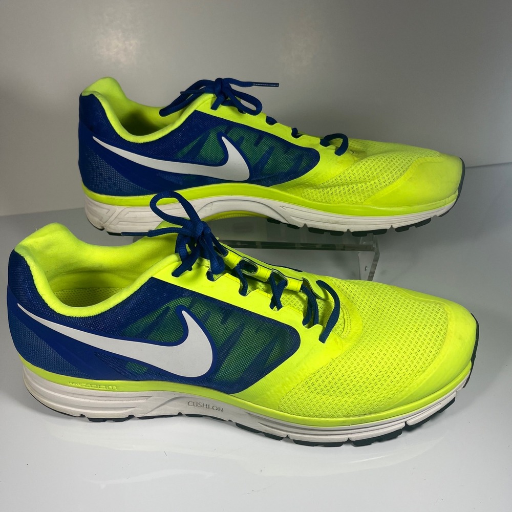 Nike Zoom Vomero 8 Men's Running Shoes Neon Yellow‎ Blue Size 14